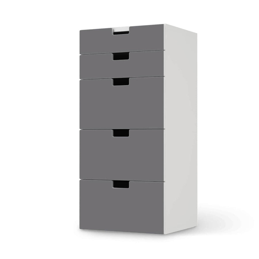 Möbel Klebefolie Grau Light - IKEA Stuva Kommode - 5 Schubladen  - weiss