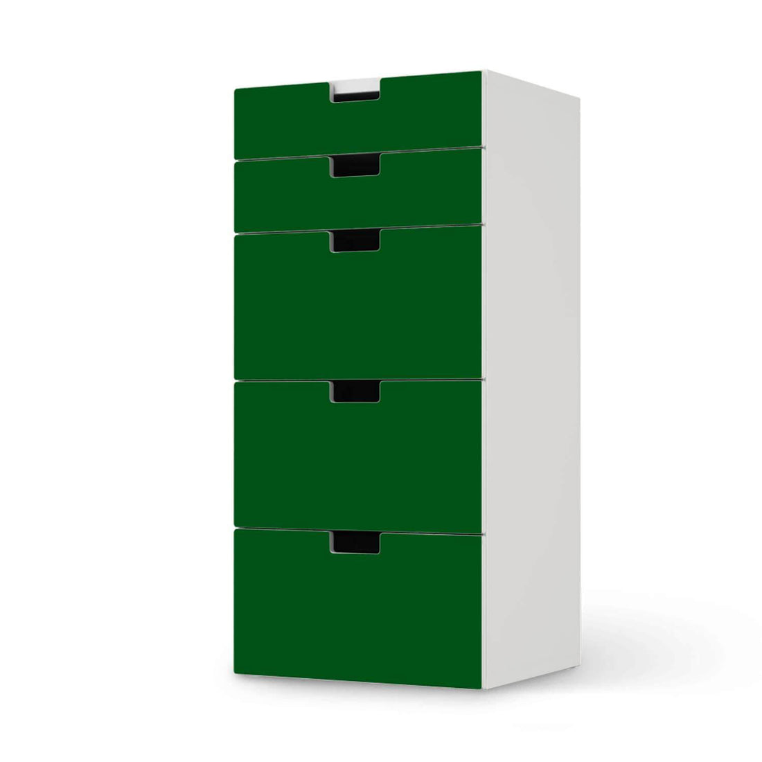 Möbel Klebefolie Grün Dark - IKEA Stuva Kommode - 5 Schubladen  - weiss