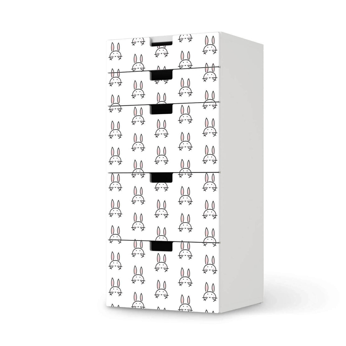 Möbel Klebefolie Hoppel - IKEA Stuva Kommode - 5 Schubladen  - weiss