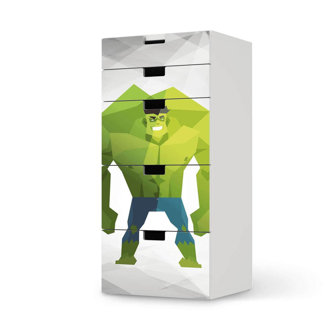 Möbel Klebefolie Mr. Green - IKEA Stuva Kommode - 5 Schubladen  - weiss