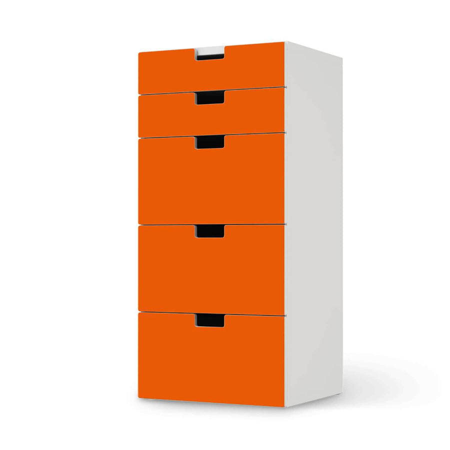 Möbel Klebefolie Orange Dark - IKEA Stuva Kommode - 5 Schubladen  - weiss