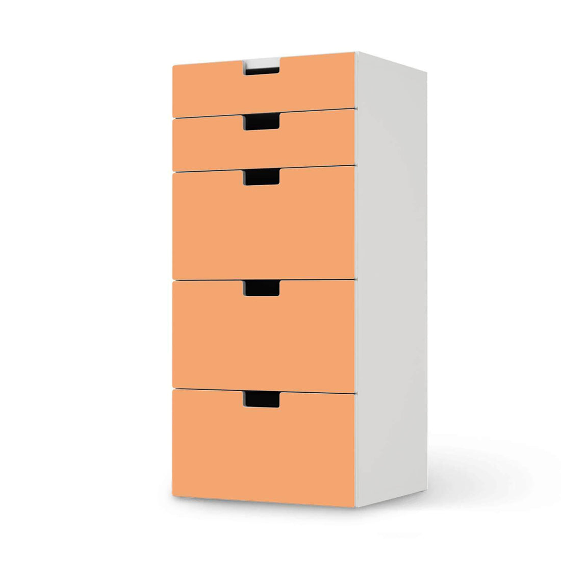 Möbel Klebefolie Orange Light - IKEA Stuva Kommode - 5 Schubladen  - weiss