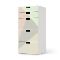 Möbel Klebefolie Pastell Geometrik - IKEA Stuva Kommode - 5 Schubladen  - weiss