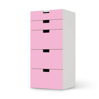 Möbel Klebefolie Pink Light - IKEA Stuva Kommode - 5 Schubladen  - weiss