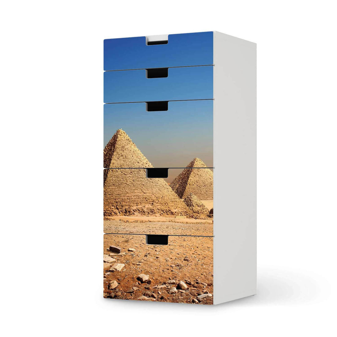 Möbel Klebefolie Pyramids - IKEA Stuva Kommode - 5 Schubladen  - weiss