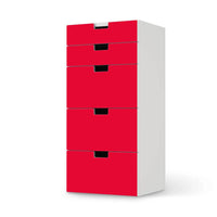 Möbel Klebefolie Rot Light - IKEA Stuva Kommode - 5 Schubladen  - weiss