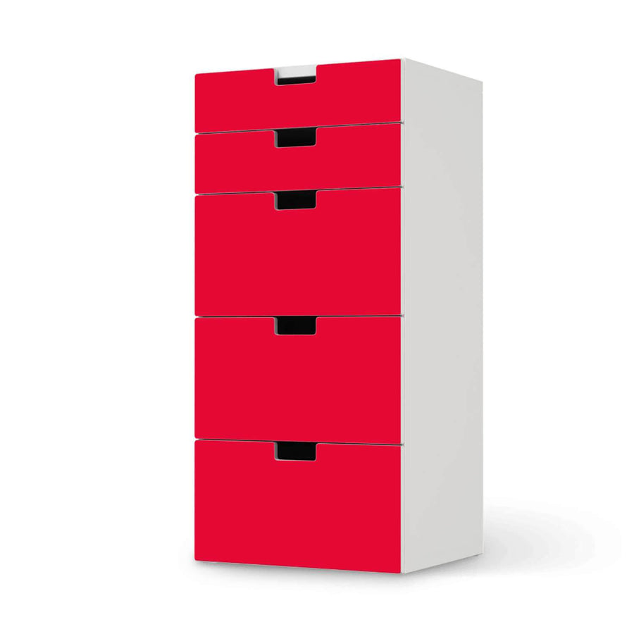 Möbel Klebefolie Rot Light - IKEA Stuva Kommode - 5 Schubladen  - weiss