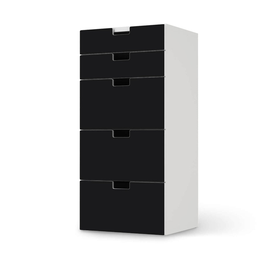 Möbel Klebefolie Schwarz - IKEA Stuva Kommode - 5 Schubladen  - weiss