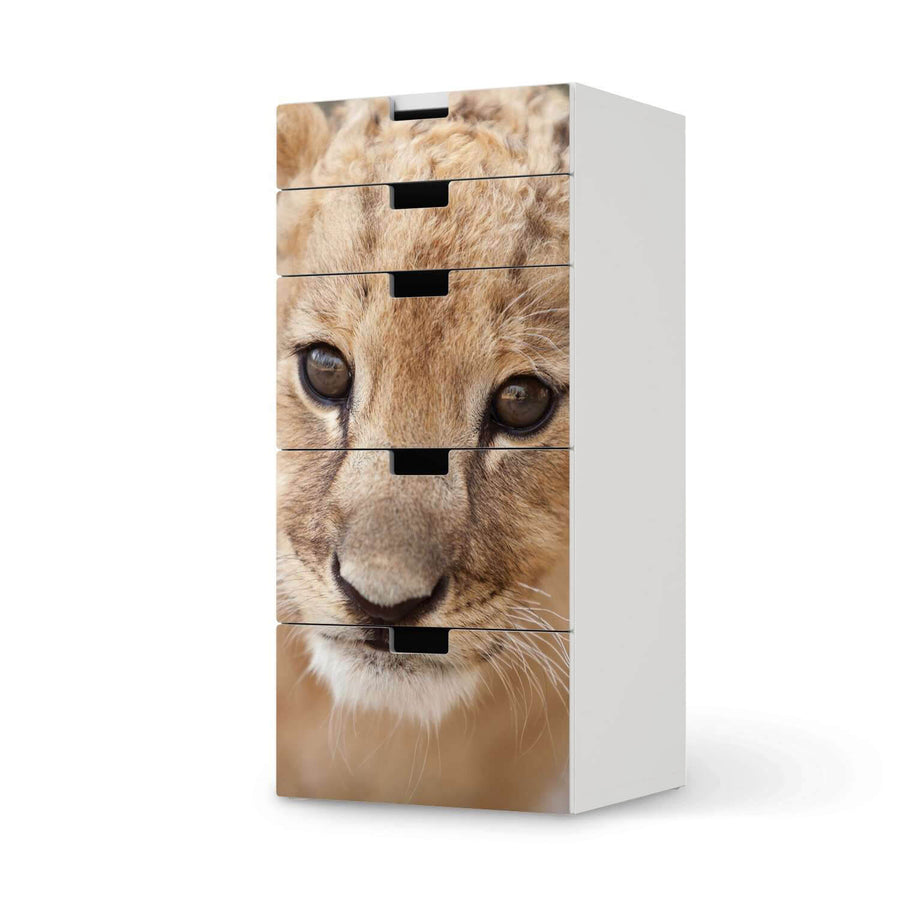 Möbel Klebefolie Simba - IKEA Stuva Kommode - 5 Schubladen  - weiss
