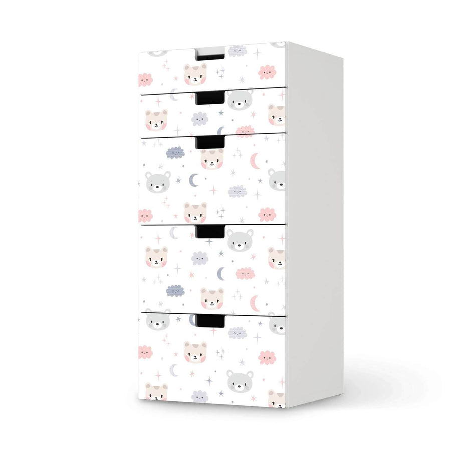 Möbel Klebefolie Sweet Dreams - IKEA Stuva Kommode - 5 Schubladen  - weiss