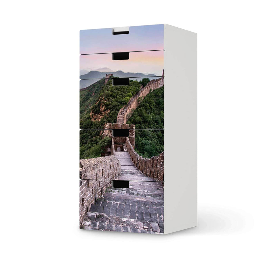 Möbel Klebefolie The Great Wall - IKEA Stuva Kommode - 5 Schubladen  - weiss