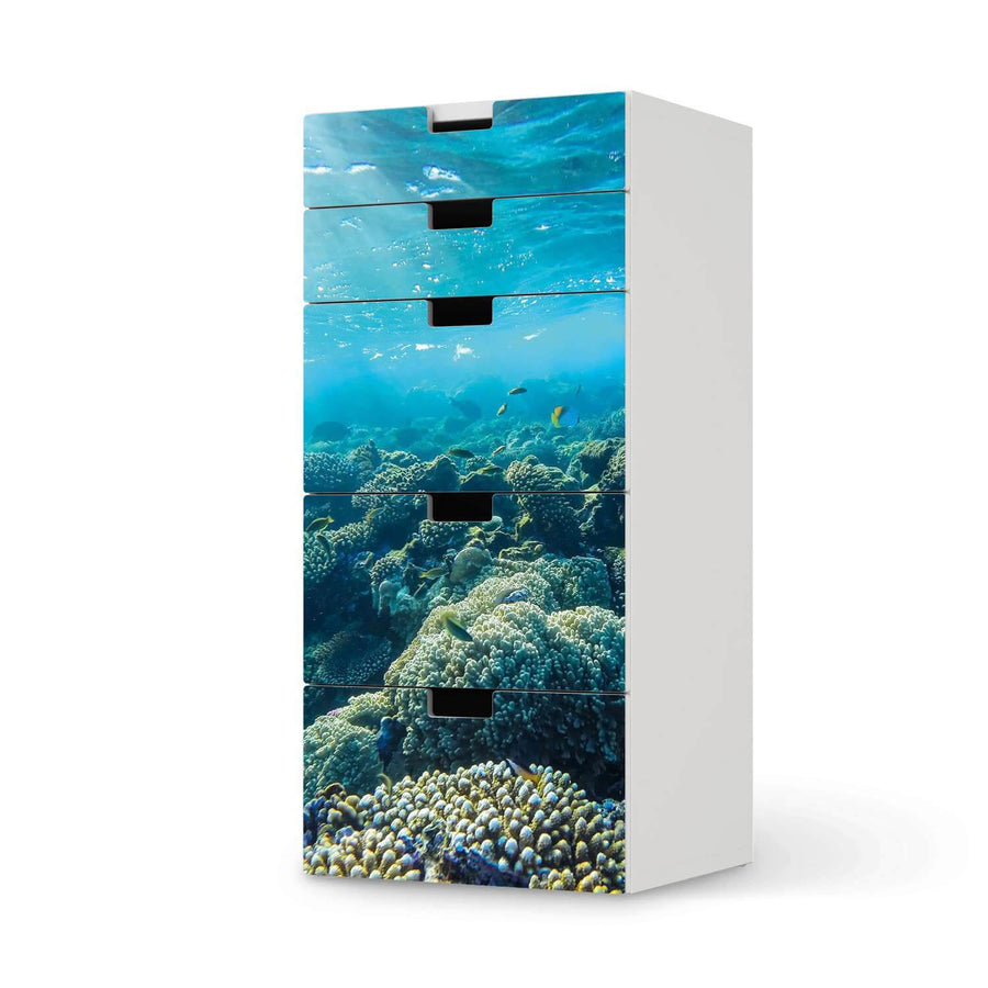 Möbel Klebefolie Underwater World - IKEA Stuva Kommode - 5 Schubladen  - weiss
