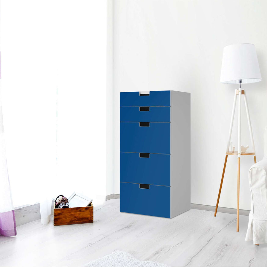 Möbel Klebefolie Blau Dark - IKEA Stuva Kommode - 5 Schubladen - Wohnzimmer