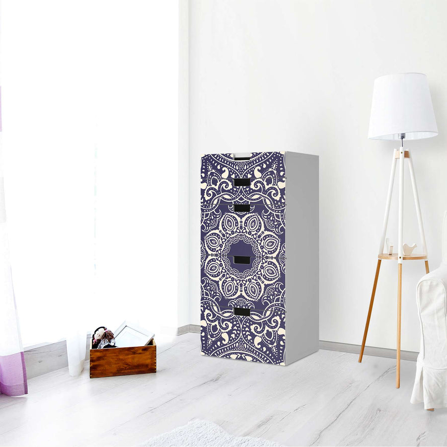 Möbel Klebefolie Blue Mandala - IKEA Stuva Kommode - 5 Schubladen - Wohnzimmer