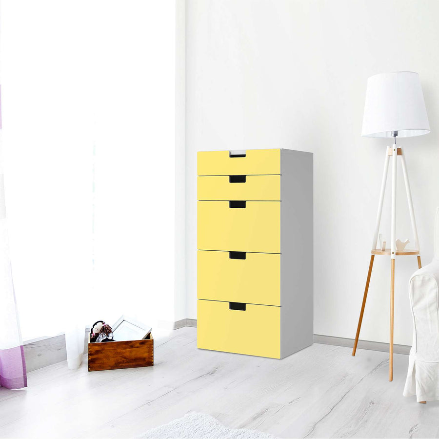 Möbel Klebefolie Gelb Light - IKEA Stuva Kommode - 5 Schubladen - Wohnzimmer