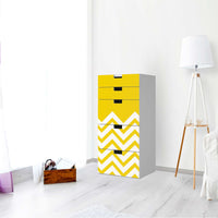 Möbel Klebefolie Gelbe Zacken - IKEA Stuva Kommode - 5 Schubladen - Wohnzimmer