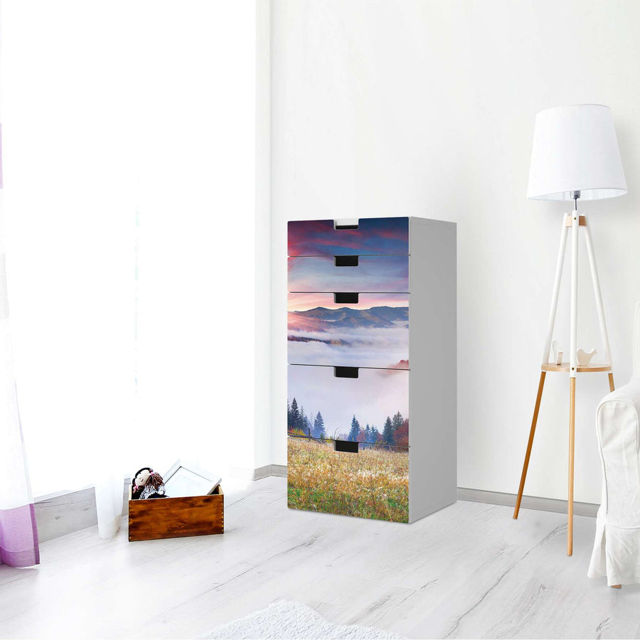 Möbel Klebefolie Herbstwald - IKEA Stuva Kommode - 5 Schubladen - Wohnzimmer