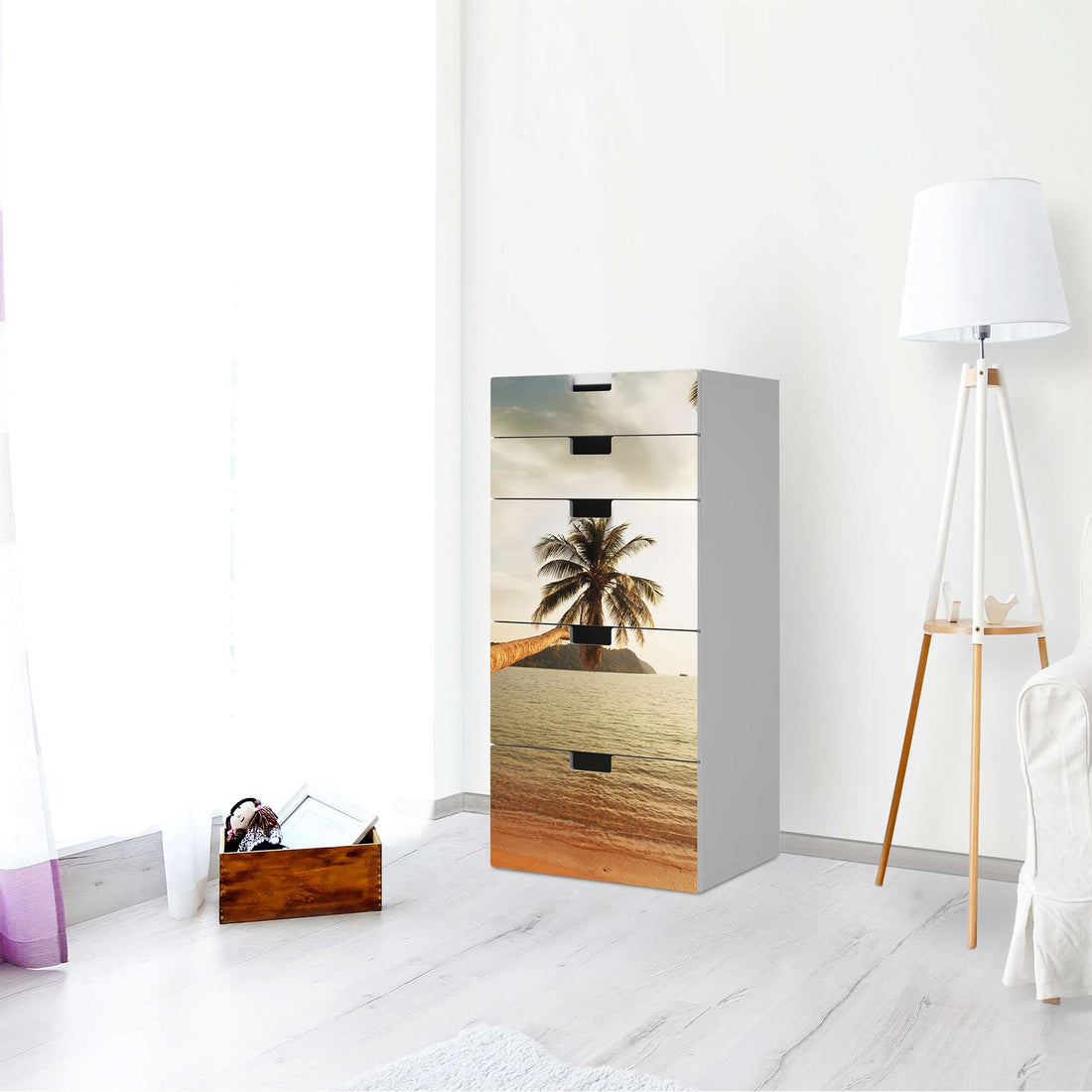 Möbel Klebefolie Paradise - IKEA Stuva Kommode - 5 Schubladen - Wohnzimmer