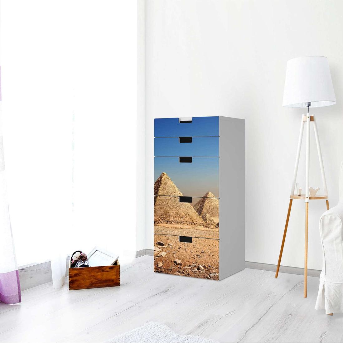 Möbel Klebefolie Pyramids - IKEA Stuva Kommode - 5 Schubladen - Wohnzimmer