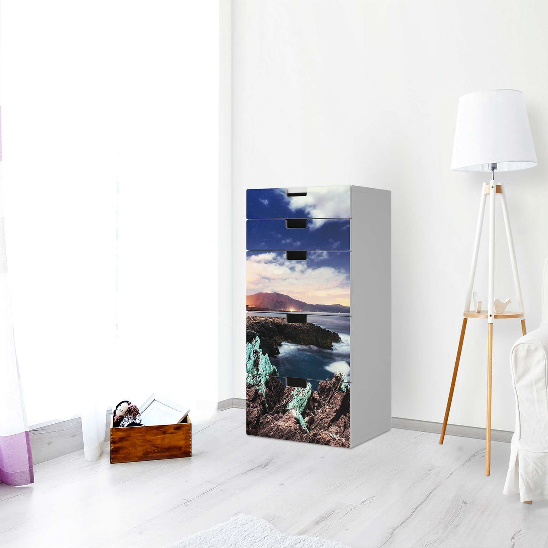 Möbel Klebefolie Seaside - IKEA Stuva Kommode - 5 Schubladen - Wohnzimmer