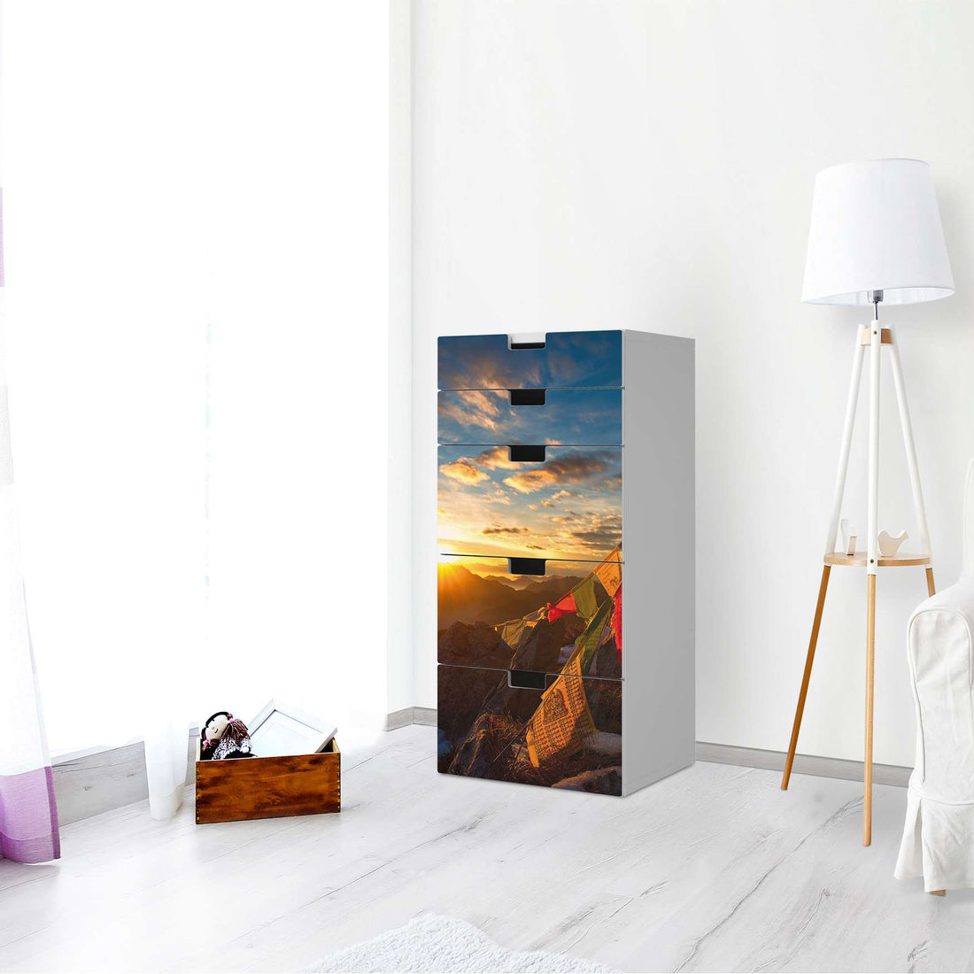 Möbel Klebefolie Tibet - IKEA Stuva Kommode - 5 Schubladen - Wohnzimmer