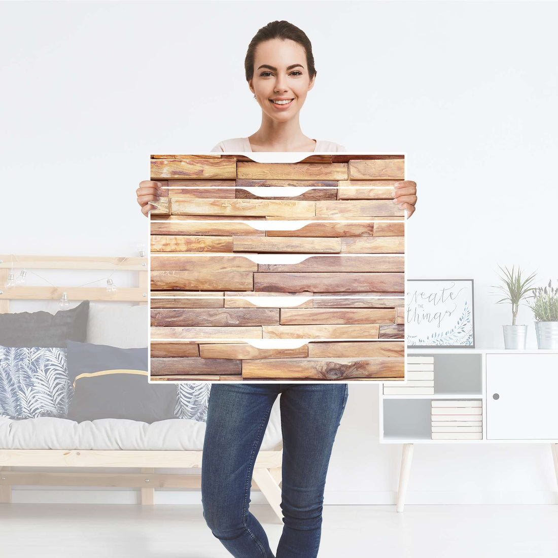Möbelfolie Artwood - IKEA Alex Rollcontainer 6 Schubladen - Folie