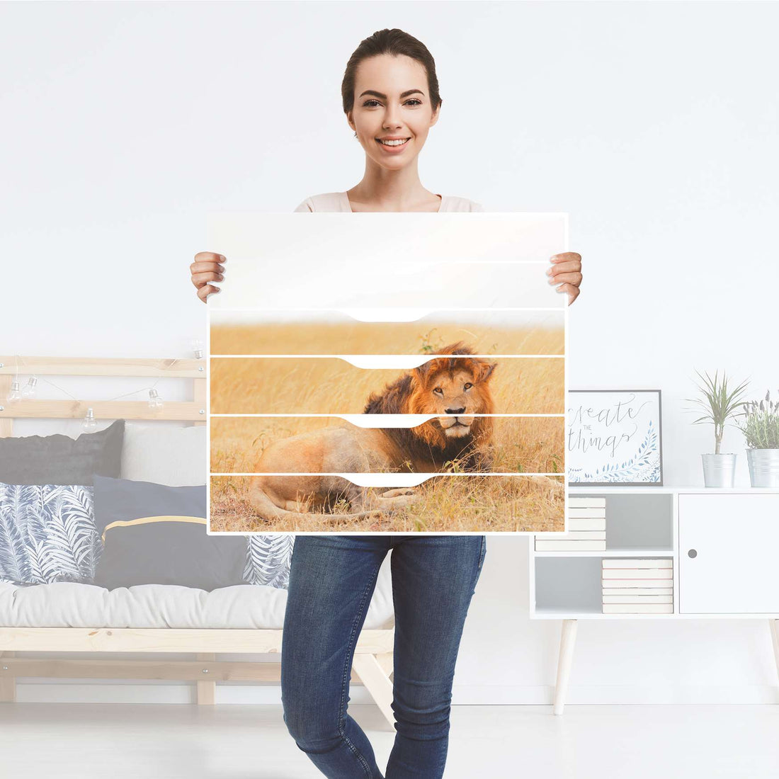 Möbelfolie Lion King - IKEA Alex Rollcontainer 6 Schubladen - Folie