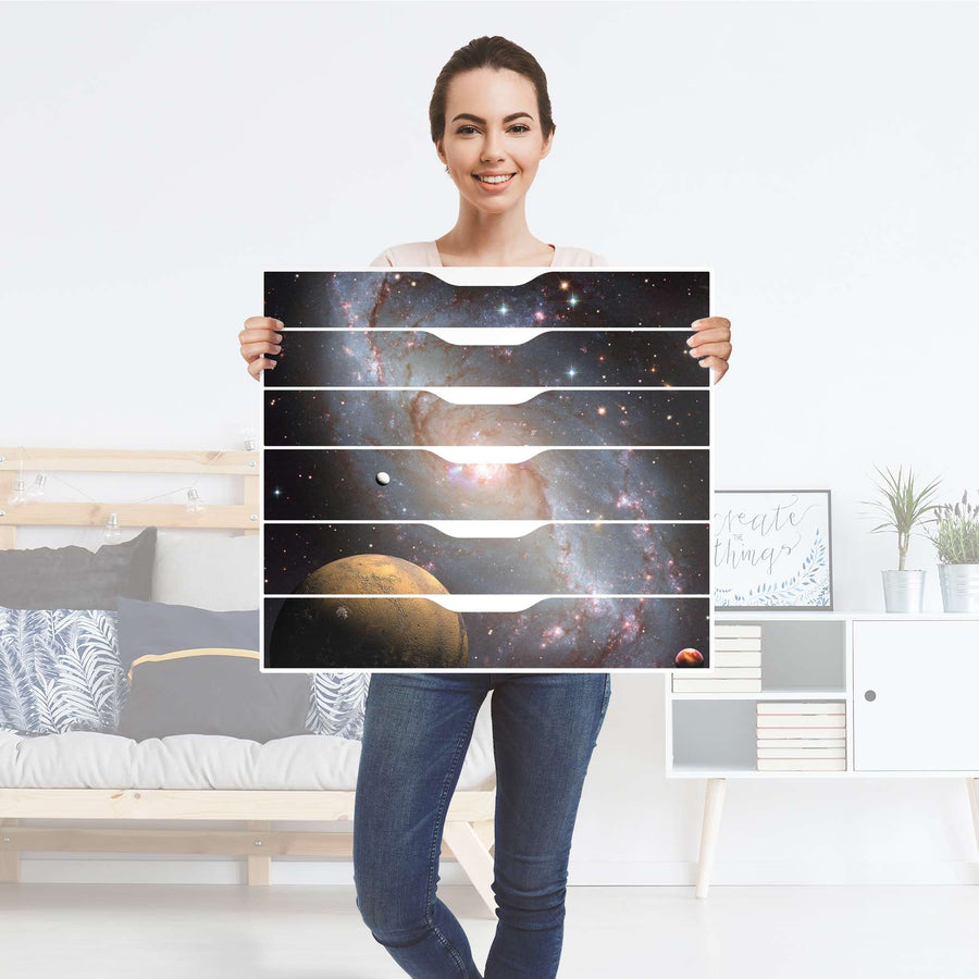 Möbelfolie Milky Way - IKEA Alex Rollcontainer 6 Schubladen - Folie