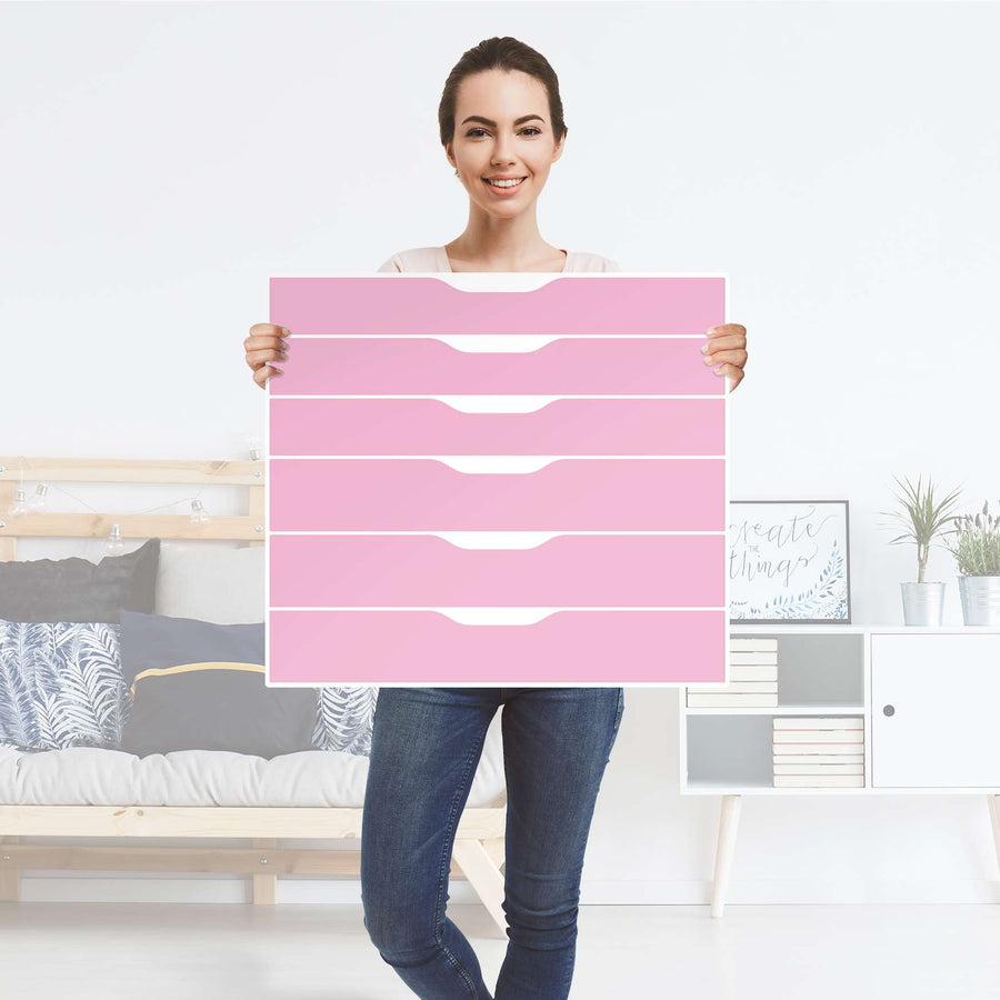 Möbelfolie Pink Light - IKEA Alex Rollcontainer 6 Schubladen - Folie