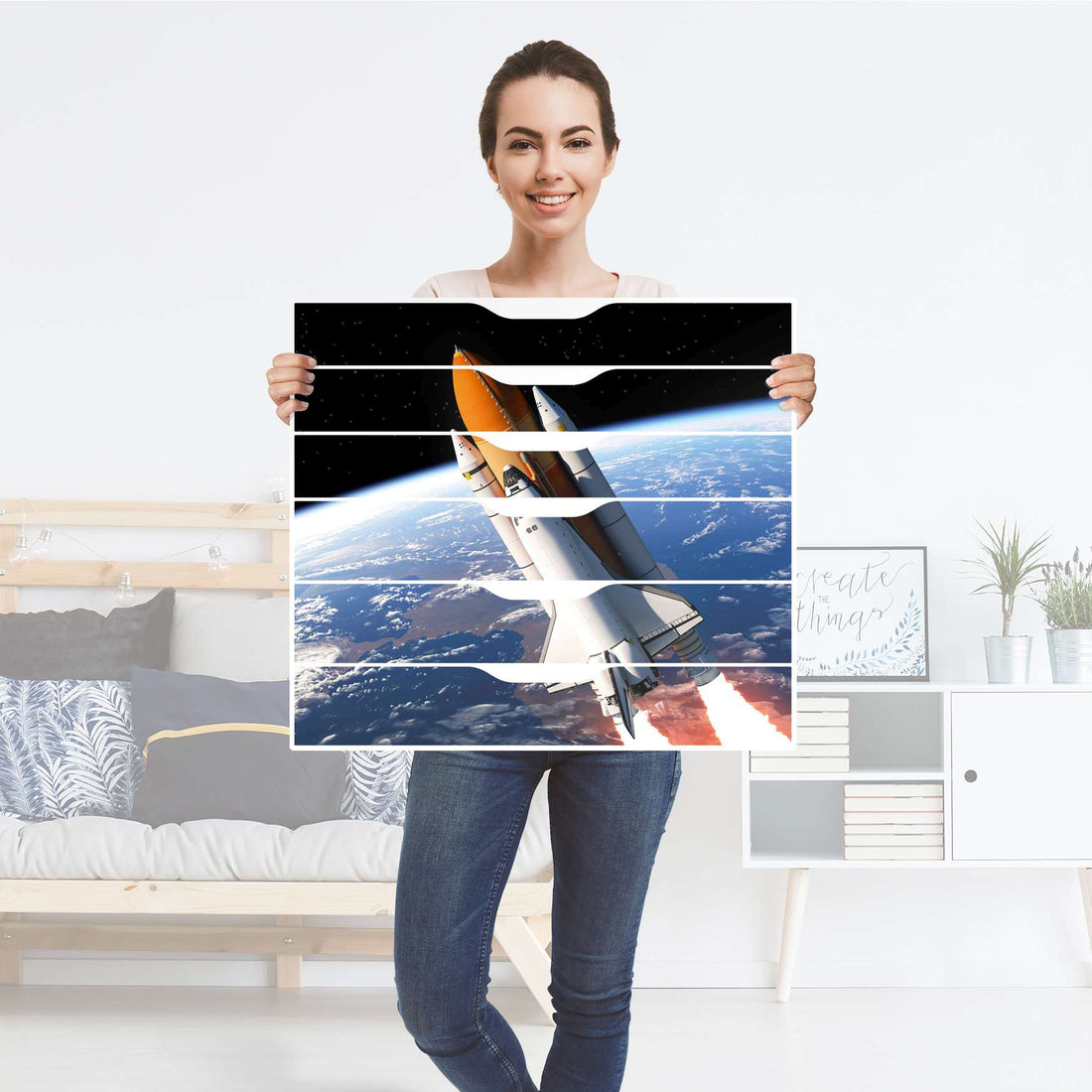 Möbelfolie Space Traveller - IKEA Alex Rollcontainer 6 Schubladen - Folie