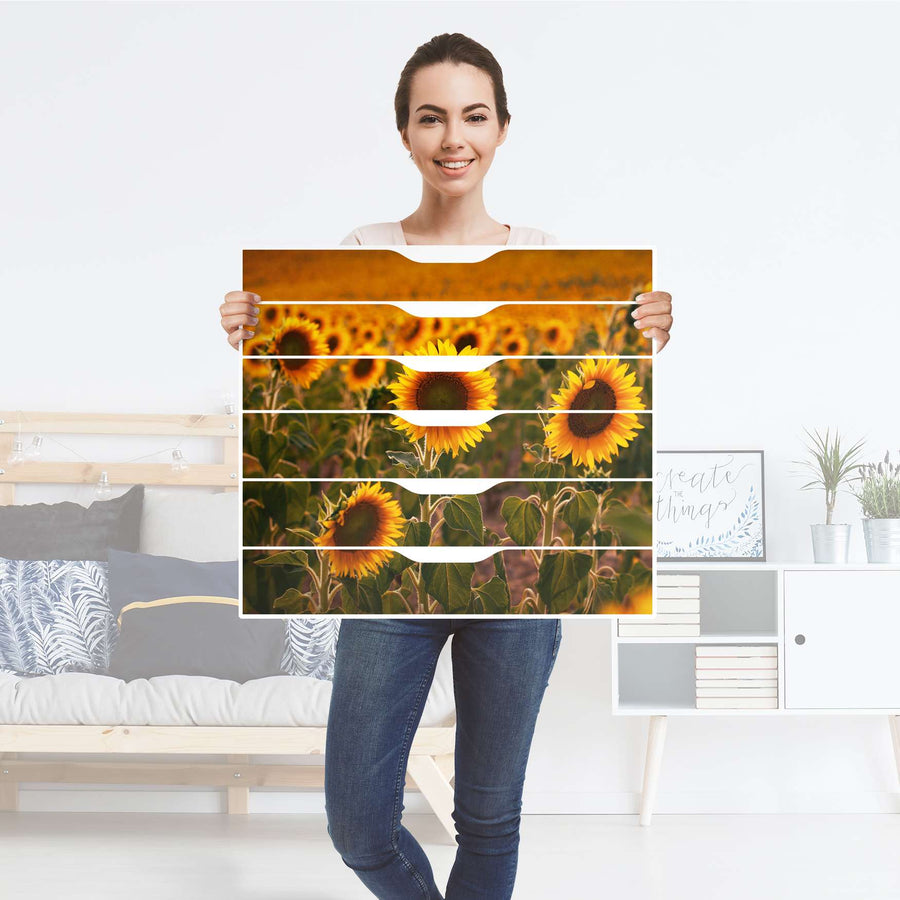 Möbelfolie Sunflowers - IKEA Alex Rollcontainer 6 Schubladen - Folie