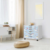 Möbelfolie Rainbow Unicorn - IKEA Alex Rollcontainer 6 Schubladen - Kinderzimmer