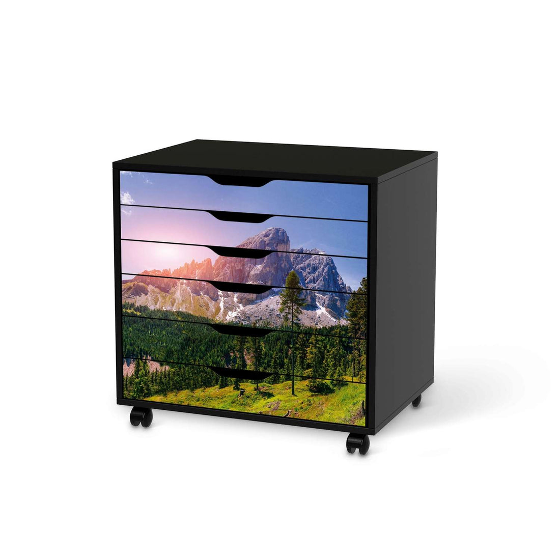Möbelfolie Alpenblick - IKEA Alex Rollcontainer 6 Schubladen - schwarz