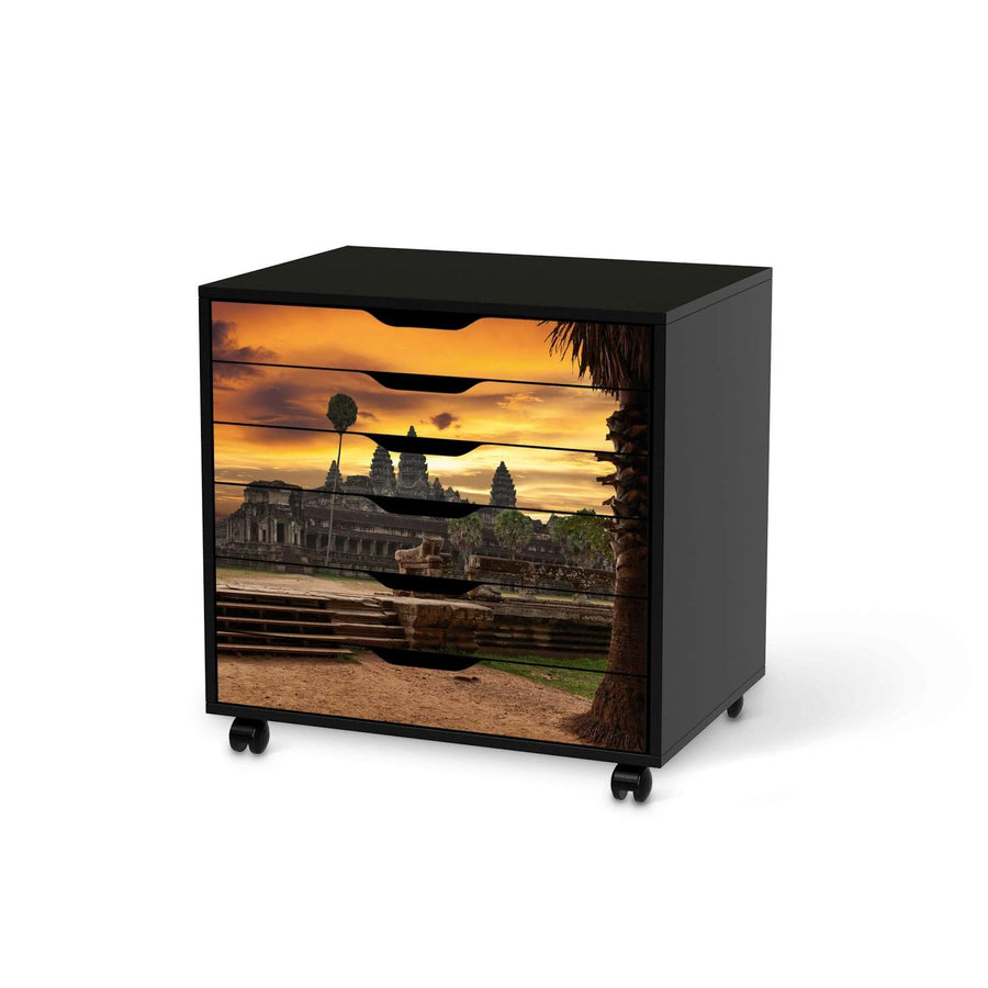 Möbelfolie Angkor Wat - IKEA Alex Rollcontainer 6 Schubladen - schwarz