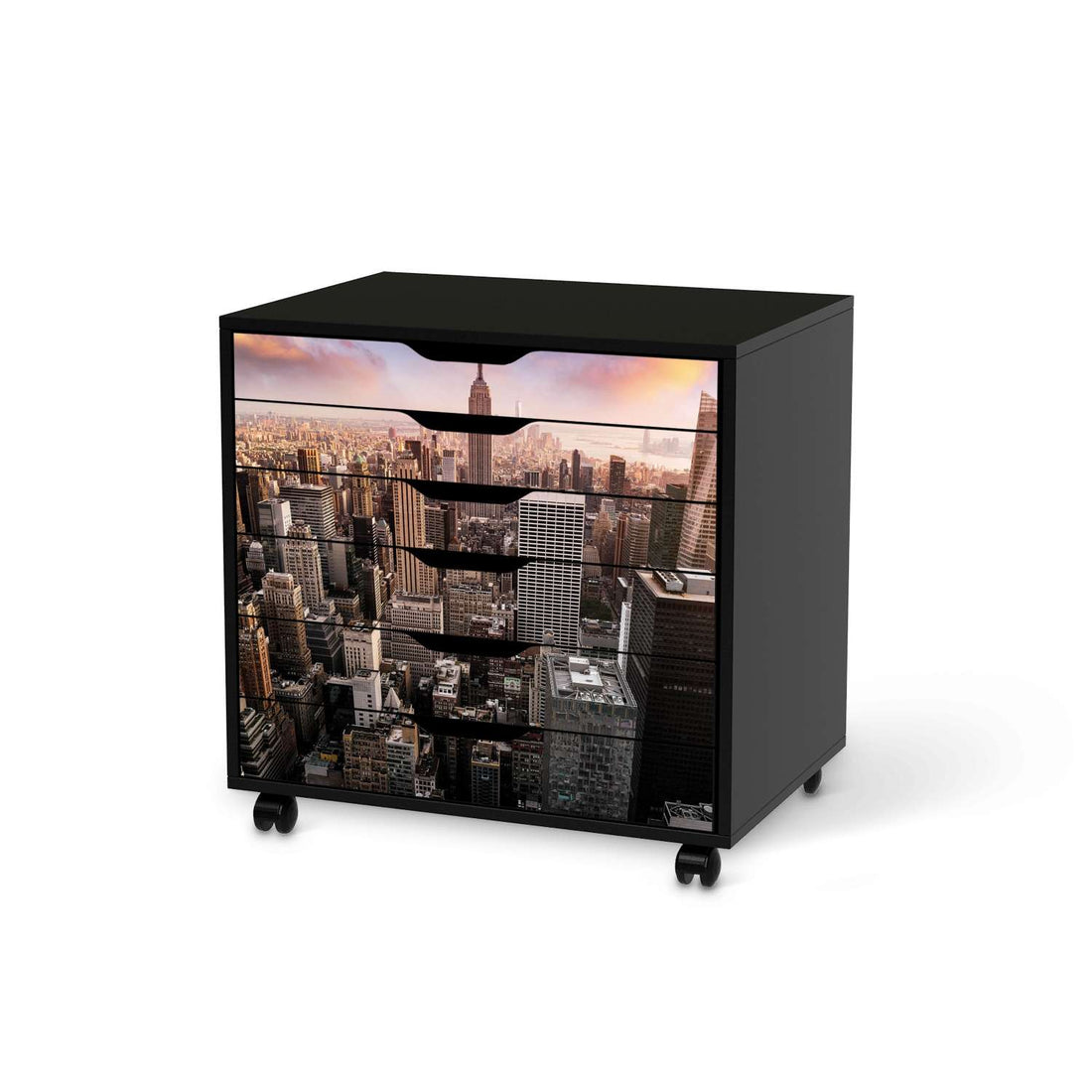 Möbelfolie Big Apple - IKEA Alex Rollcontainer 6 Schubladen - schwarz