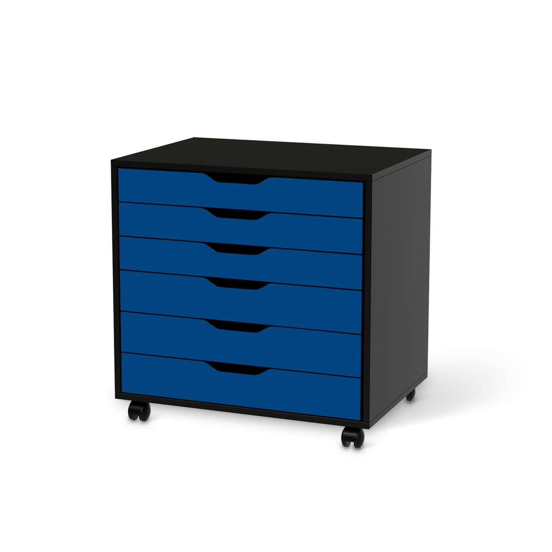 Möbelfolie Blau Dark - IKEA Alex Rollcontainer 6 Schubladen - schwarz