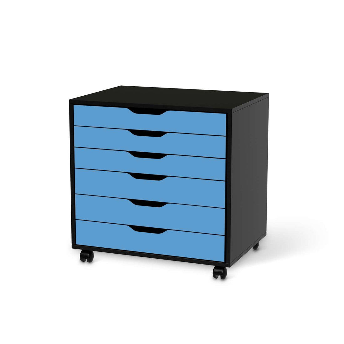 Möbelfolie Blau Light - IKEA Alex Rollcontainer 6 Schubladen - schwarz