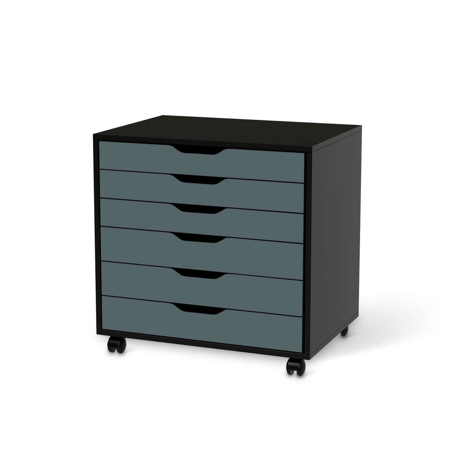 Möbelfolie Blaugrau Light - IKEA Alex Rollcontainer 6 Schubladen - schwarz