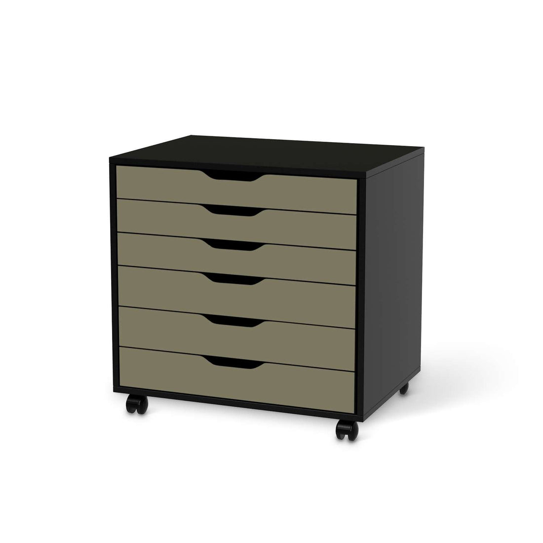 Möbelfolie Braungrau Light - IKEA Alex Rollcontainer 6 Schubladen - schwarz