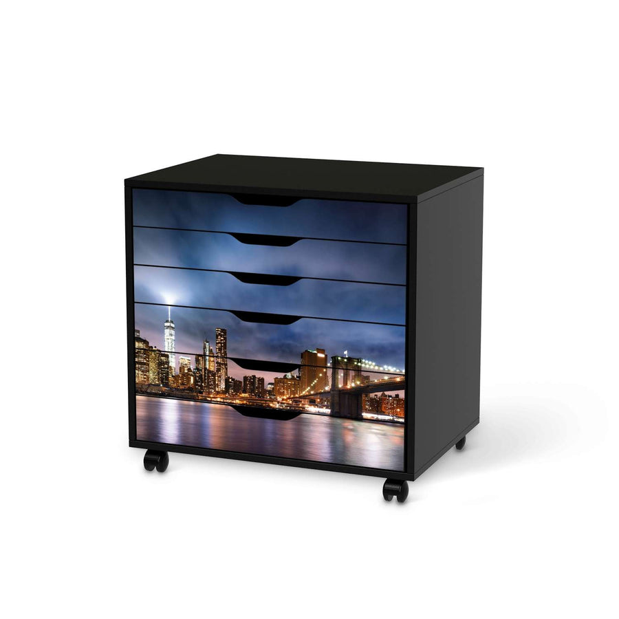 Möbelfolie Brooklyn Bridge - IKEA Alex Rollcontainer 6 Schubladen - schwarz