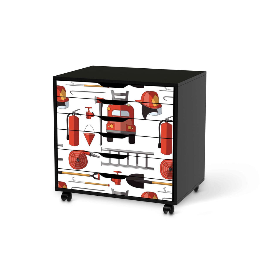 Möbelfolie Firefighter - IKEA Alex Rollcontainer 6 Schubladen - schwarz