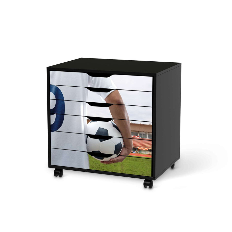 Möbelfolie Footballmania - IKEA Alex Rollcontainer 6 Schubladen - schwarz