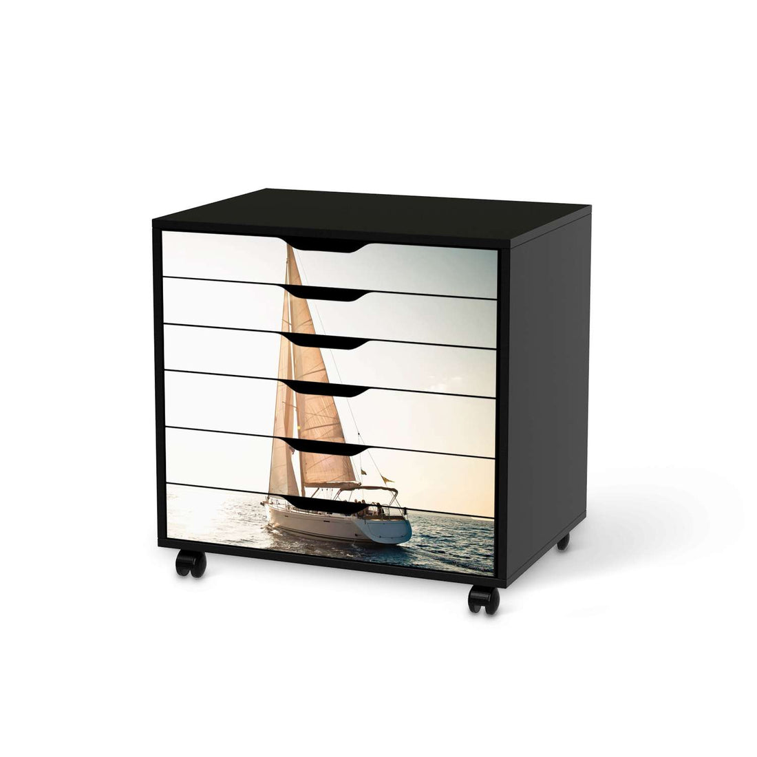 Möbelfolie Freedom - IKEA Alex Rollcontainer 6 Schubladen - schwarz