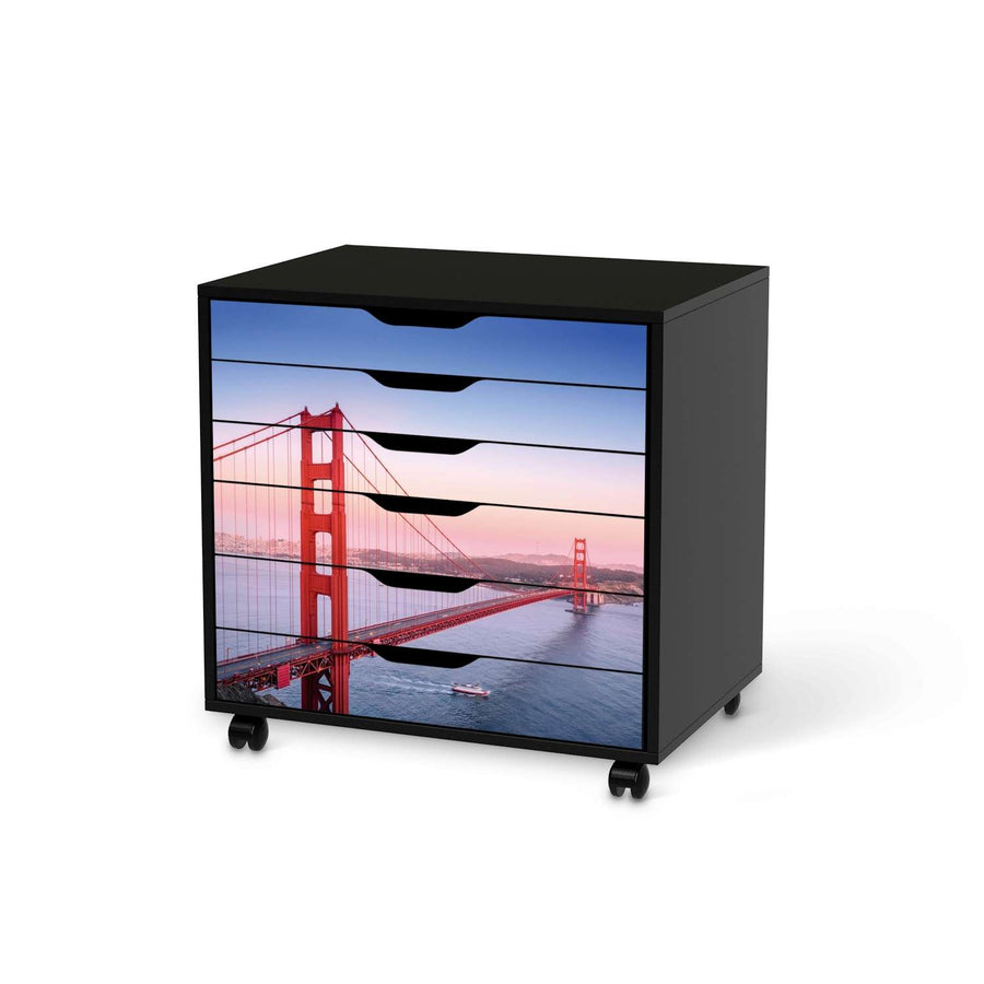 Möbelfolie Golden Gate - IKEA Alex Rollcontainer 6 Schubladen - schwarz