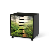 Möbelfolie Green Tea Fields - IKEA Alex Rollcontainer 6 Schubladen - schwarz