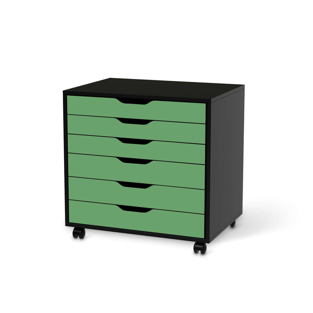 Möbelfolie Grün Light - IKEA Alex Rollcontainer 6 Schubladen - schwarz