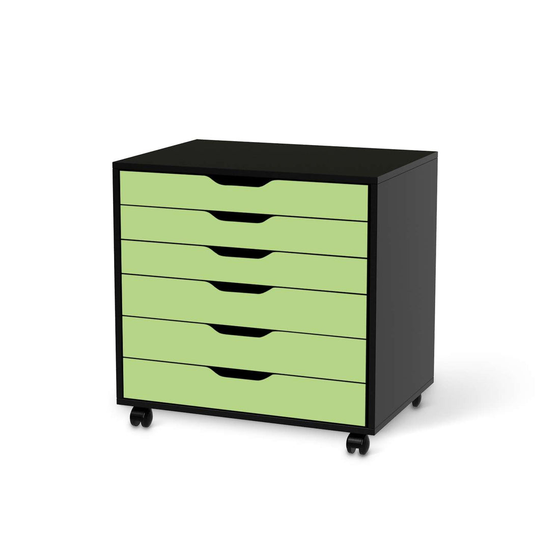 Möbelfolie Hellgrün Light - IKEA Alex Rollcontainer 6 Schubladen - schwarz