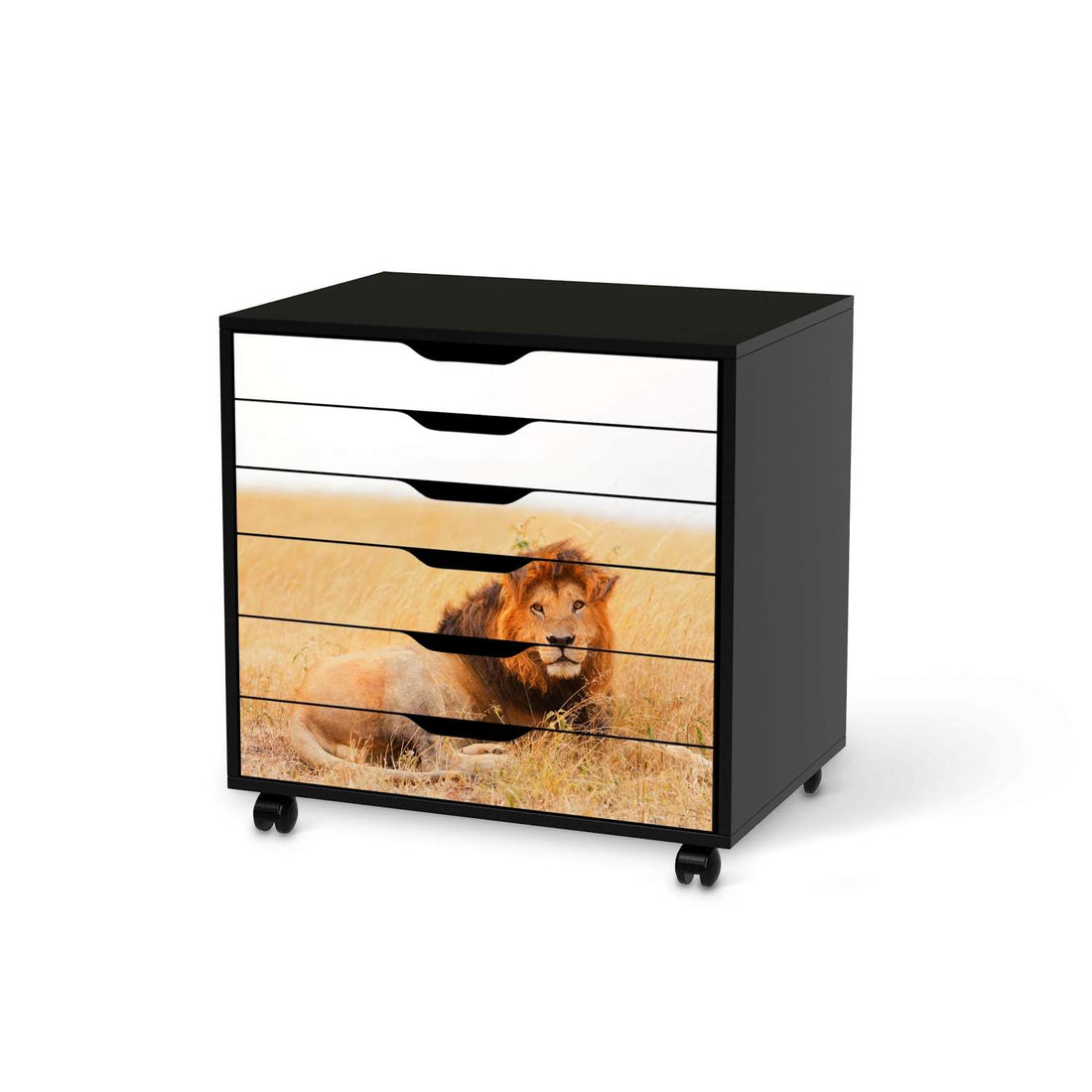 Möbelfolie Lion King - IKEA Alex Rollcontainer 6 Schubladen - schwarz