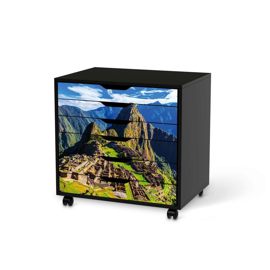 Möbelfolie Machu Picchu - IKEA Alex Rollcontainer 6 Schubladen - schwarz