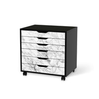 Möbelfolie Marmor weiß - IKEA Alex Rollcontainer 6 Schubladen - schwarz